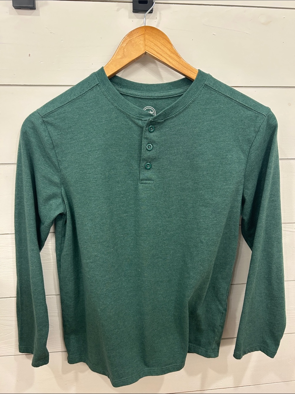 Assorted Boys L-10/12 Long-Sleeve Tops - Green, Maroon, Cream, White, Plaid - Picture 8 of 16